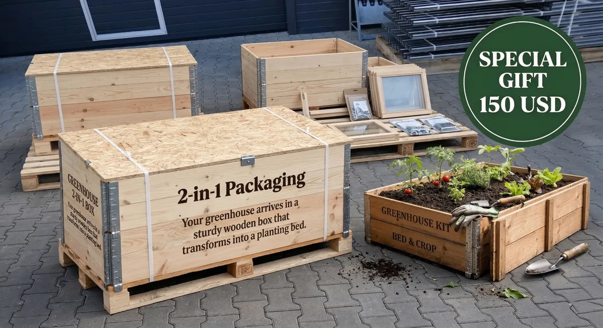 2-in-1 wooden shipping crate that converts into a raised garden bed