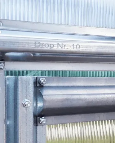 Serialized steel frame close-up
